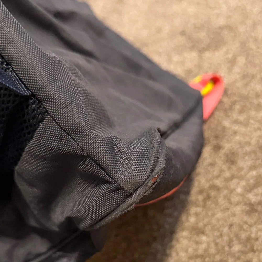 adidas Black Duffel with Coral Straps and Neon Yellow Accents